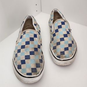 Womens size 6 blue check VANS